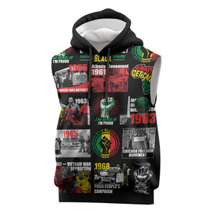 Civil Rights Movement Sleeveless Hoodie Poster Art Black Pride - African Pride