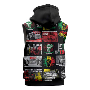 Civil Rights Movement Sleeveless Hoodie Poster Art Black Pride - African Pride
