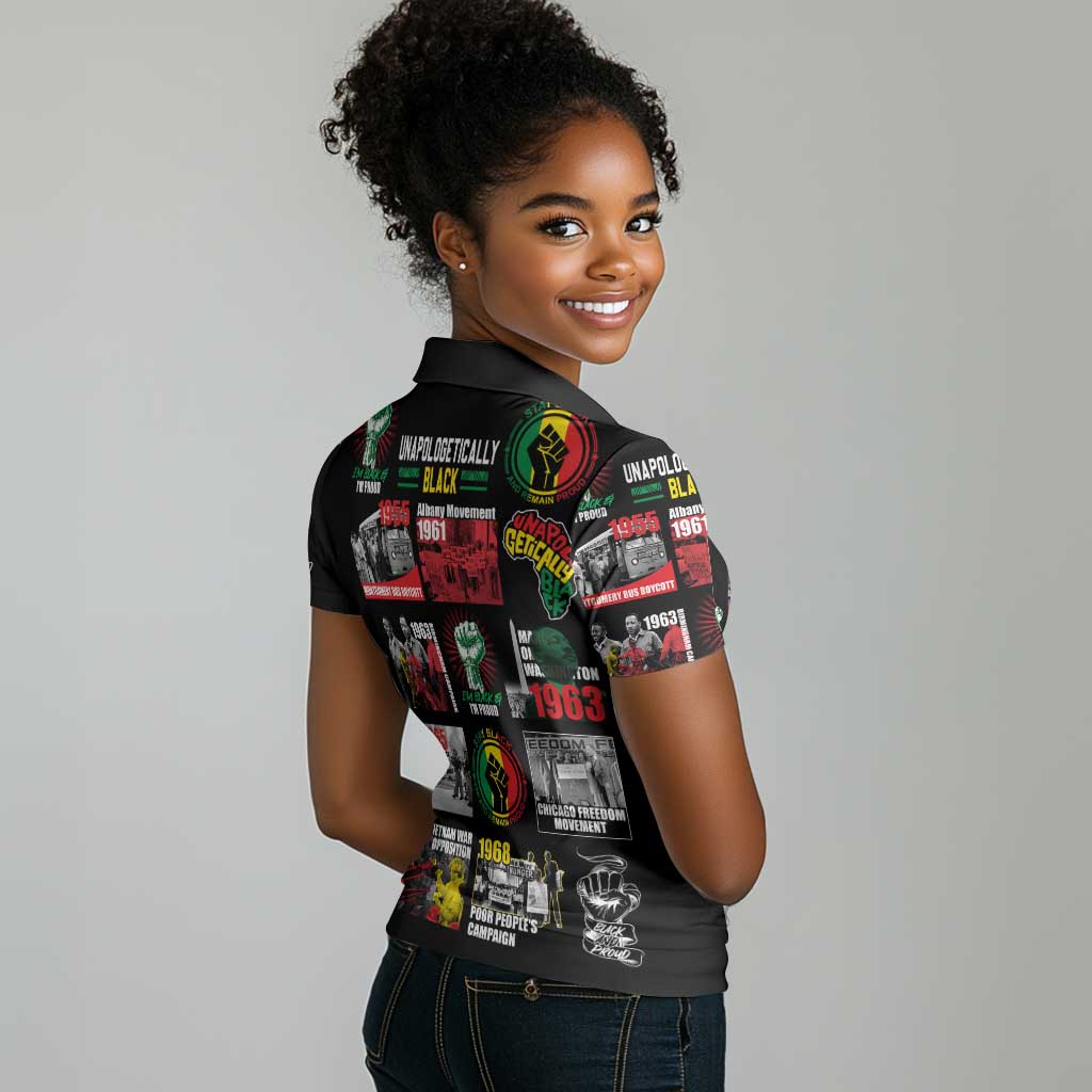 Civil Rights Movement Women Polo Shirt Poster Art Black Pride