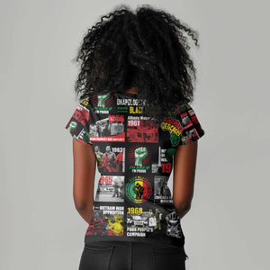 Civil Rights Movement Women V-Neck T-Shirt Poster Art Black Pride