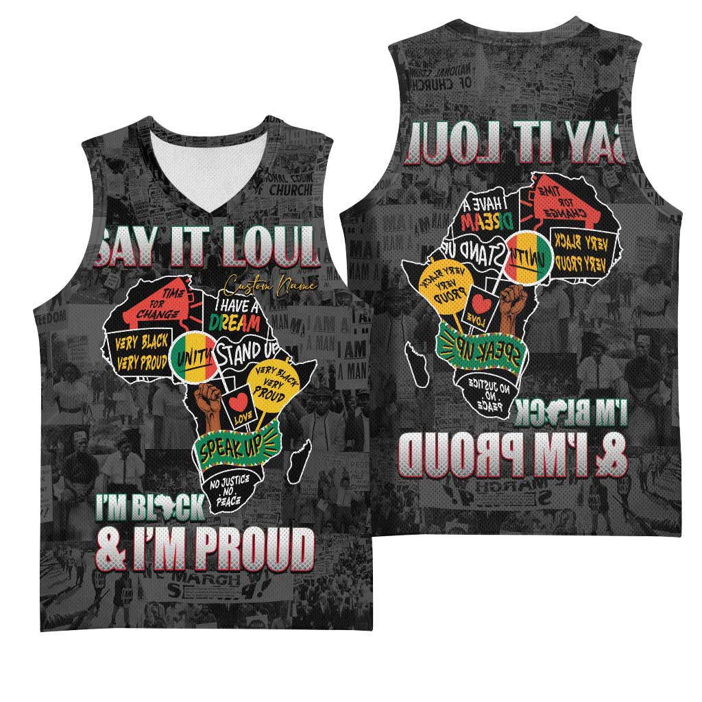 I'm Black and I'm Proud - Personalized African Basketball Jersey - African Pride