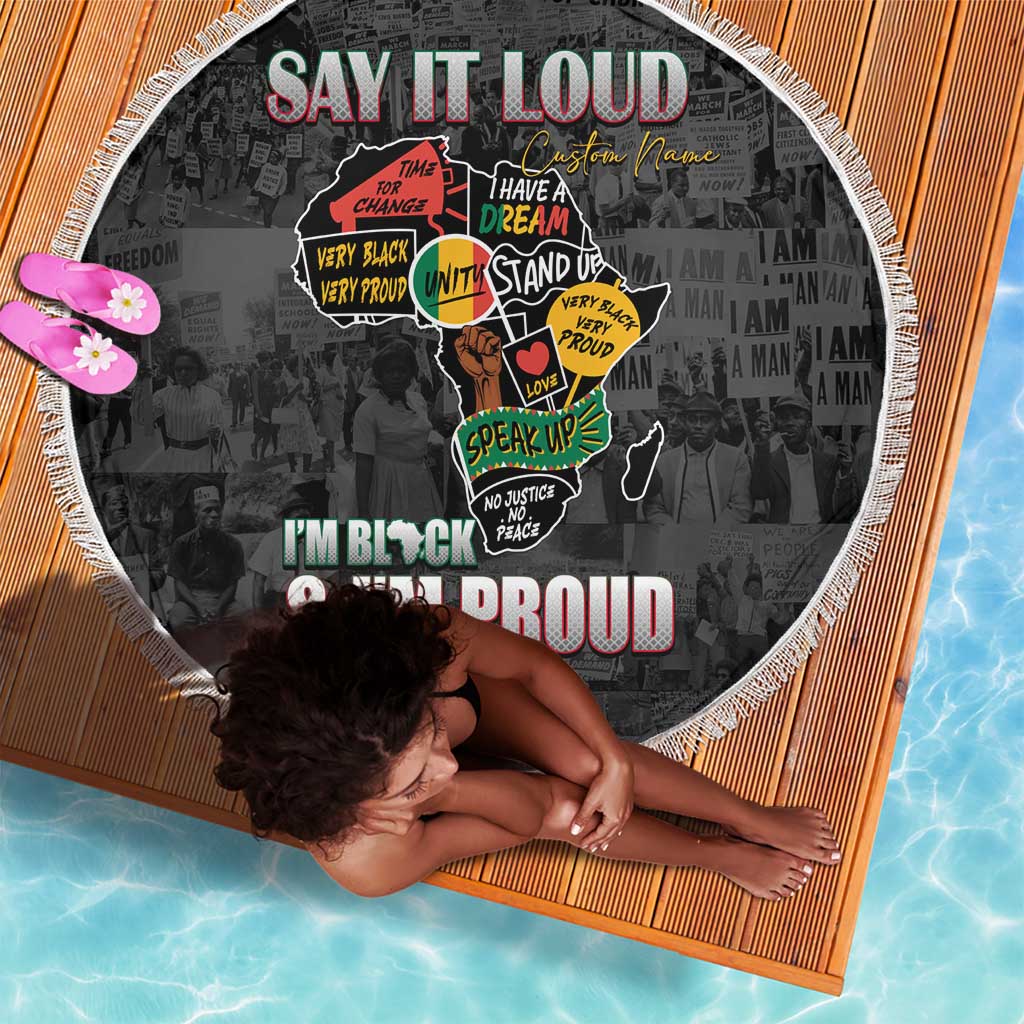 I'm Black and I'm Proud - Personalized African Beach Blanket