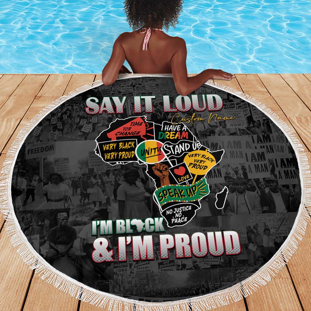 I'm Black and I'm Proud - Personalized African Beach Blanket