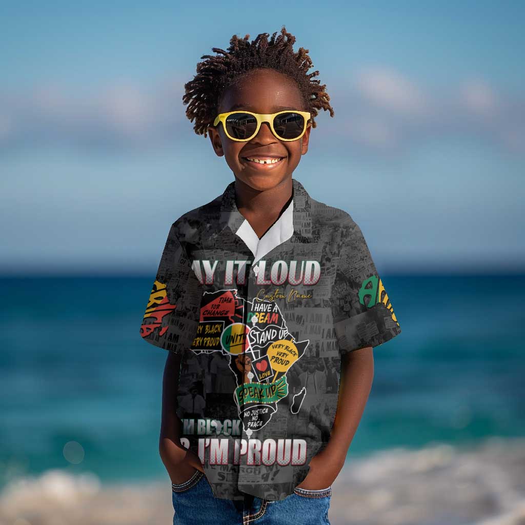 I'm Black and I'm Proud - Personalized African Kid Hawaiian Shirt