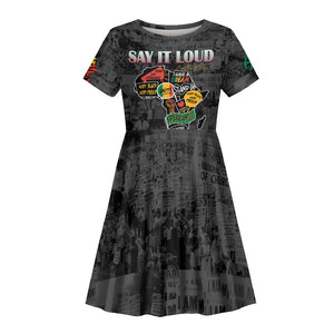 I'm Black and I'm Proud - Personalized African Kid Short Sleeve Dress