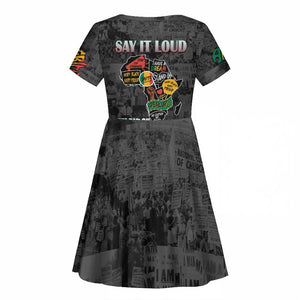 I'm Black and I'm Proud - Personalized African Kid Short Sleeve Dress