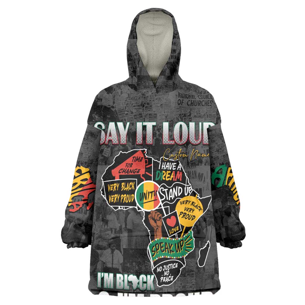 I'm Black and I'm Proud - Personalized African KId Wearable Blanket Hoodie