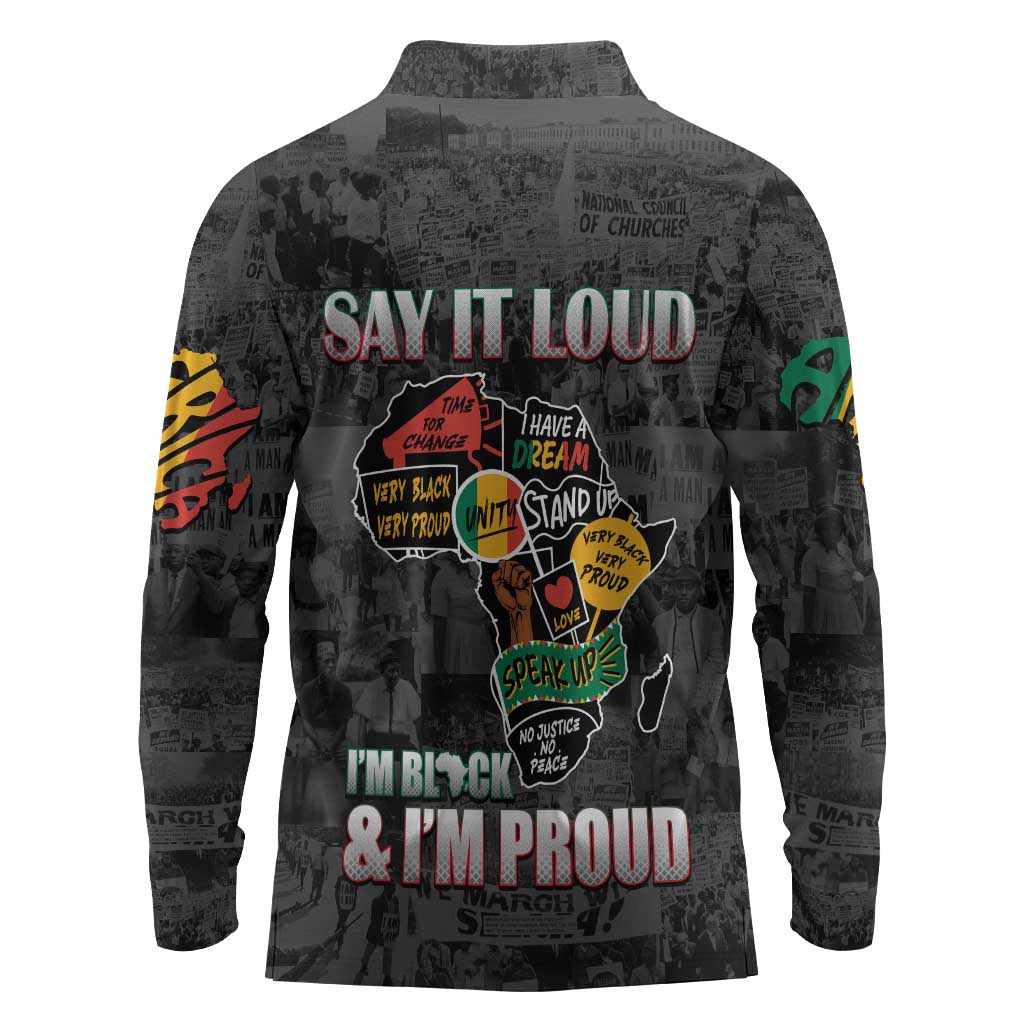 I'm Black and I'm Proud - Personalized African Long Sleeve Polo Shirt