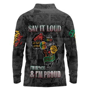 I'm Black and I'm Proud - Personalized African Long Sleeve Polo Shirt
