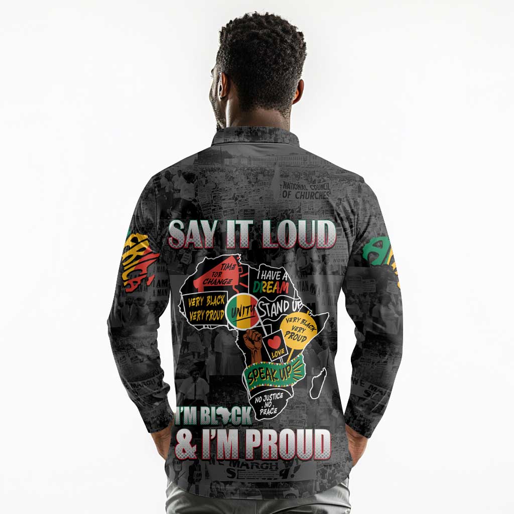 I'm Black and I'm Proud - Personalized African Long Sleeve Polo Shirt