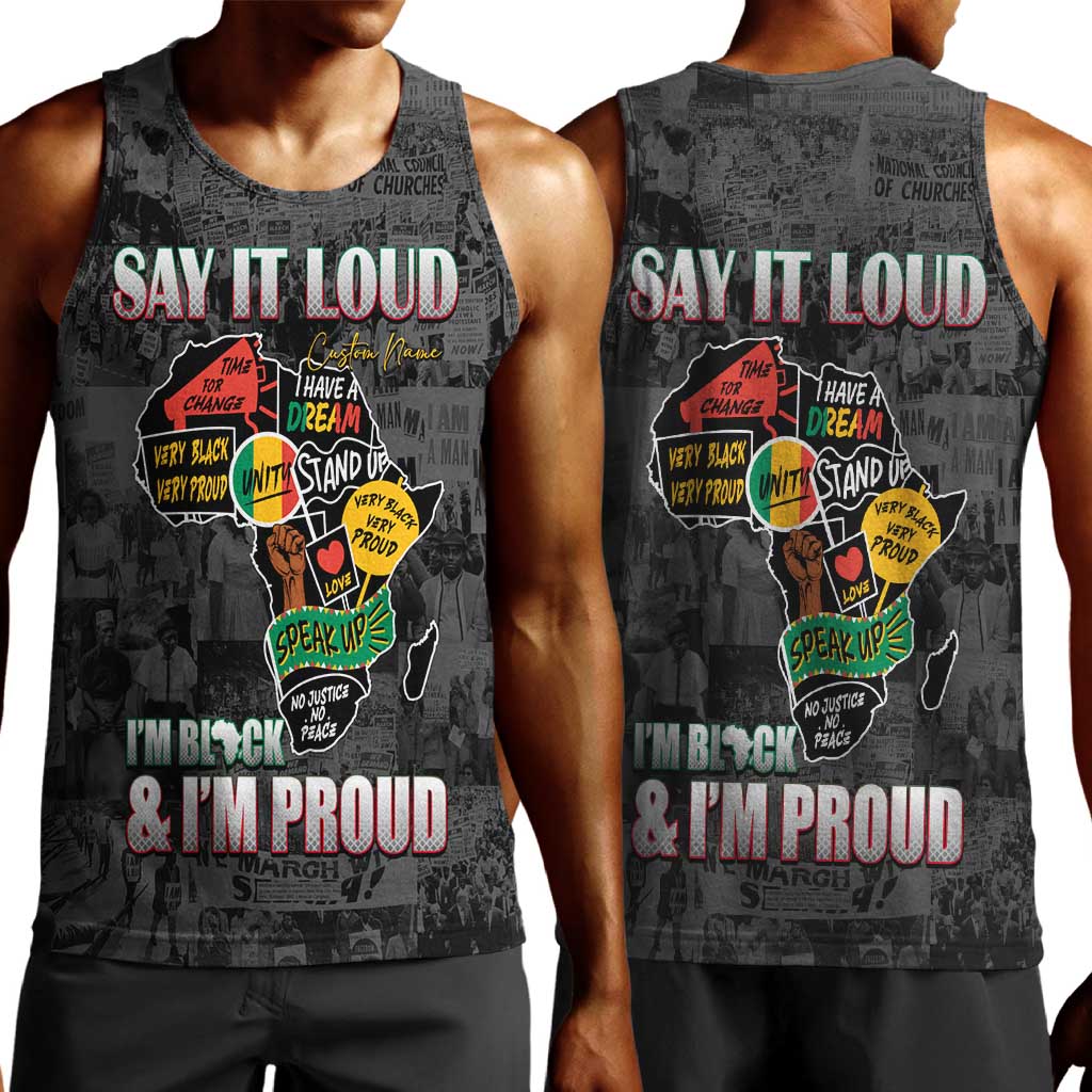I'm Black and I'm Proud - Personalized African Men Tank Top