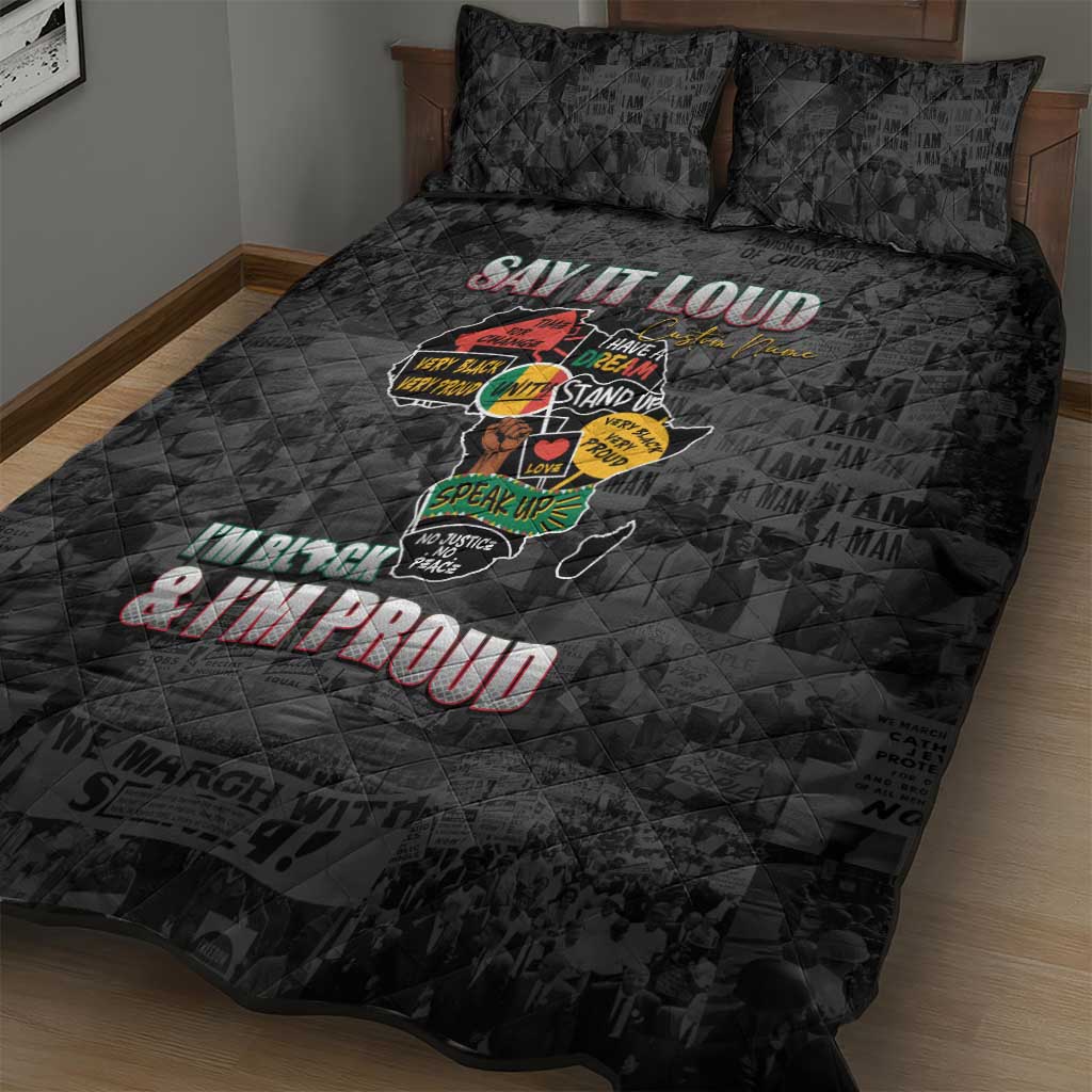 I'm Black and I'm Proud - Personalized African Quilt Bed Set