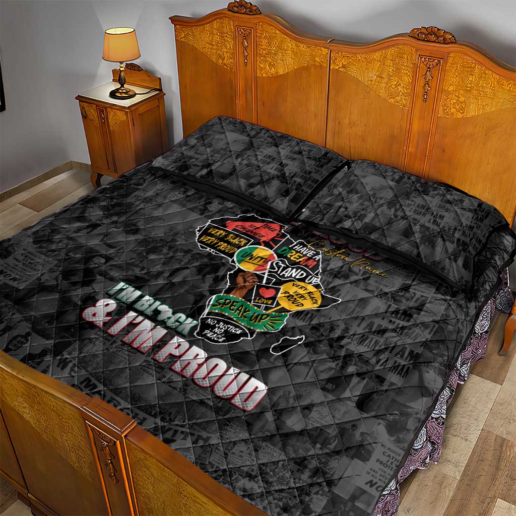 I'm Black and I'm Proud - Personalized African Quilt Bed Set