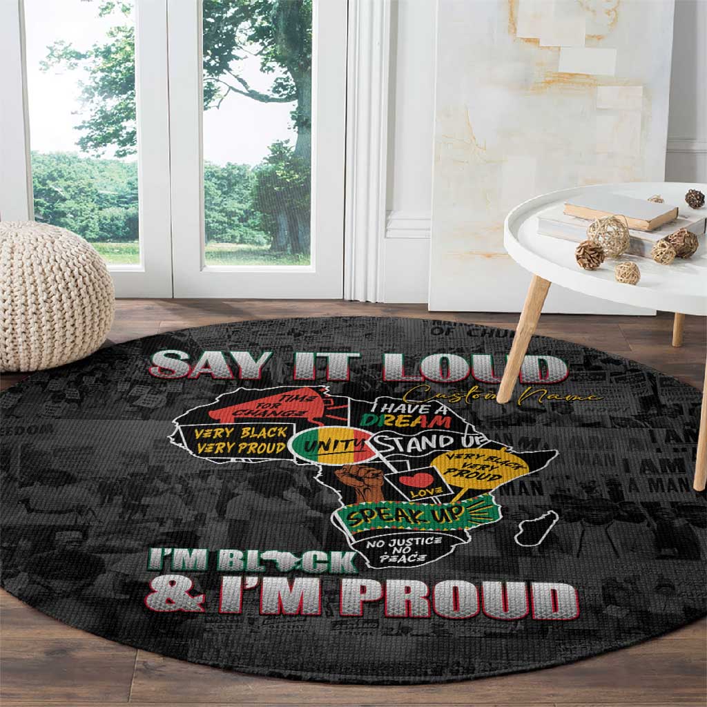 I'm Black and I'm Proud - Personalized African Round Carpet