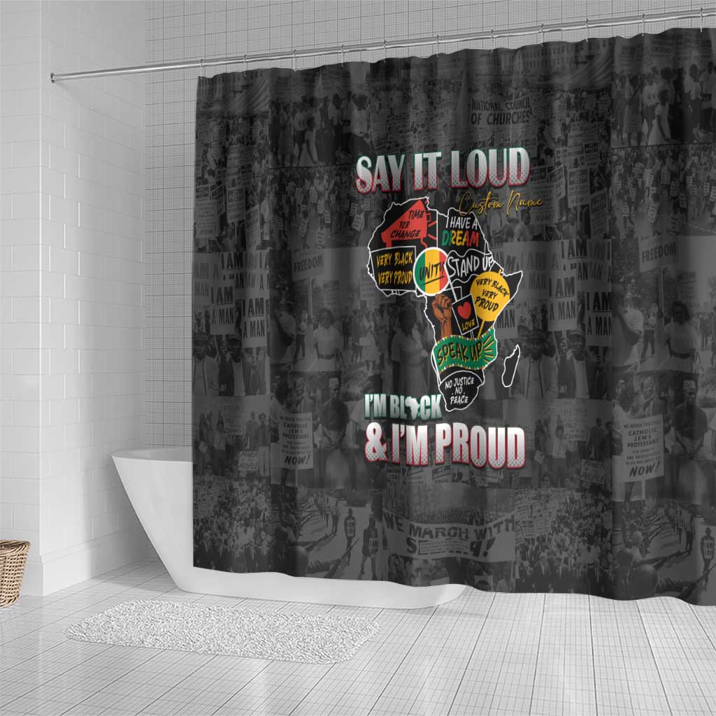 I'm Black and I'm Proud - Personalized African Shower Curtain