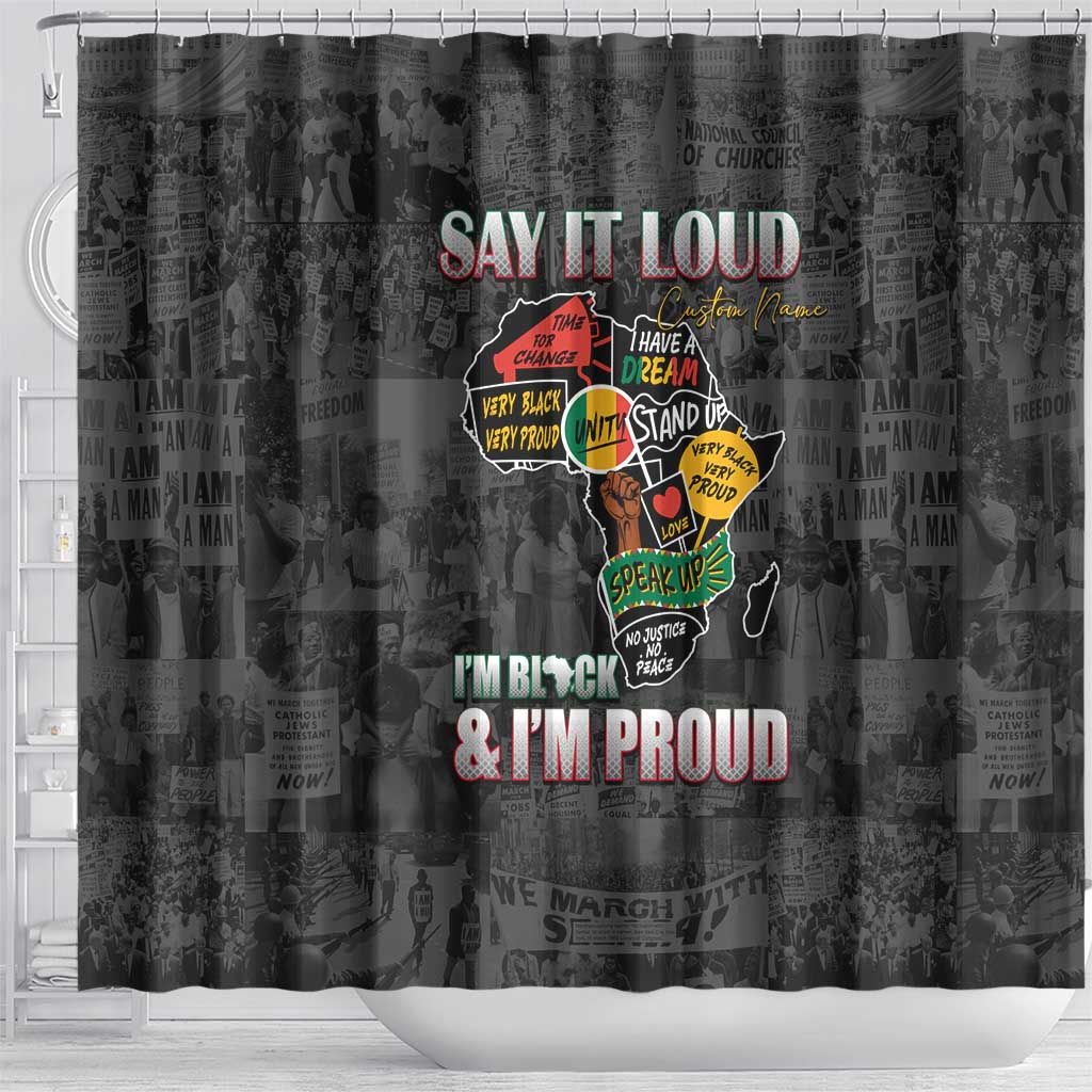 I'm Black and I'm Proud - Personalized African Shower Curtain