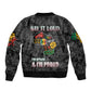 I'm Black and I'm Proud - Personalized African Sleeve Zip Bomber Jacket