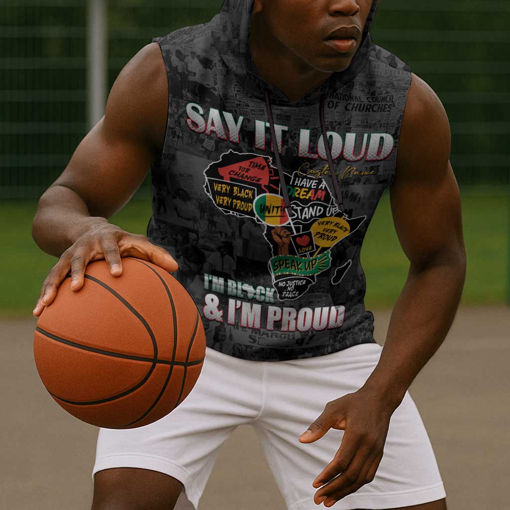 I'm Black and I'm Proud - Personalized African Sleeveless Hoodie - African Pride