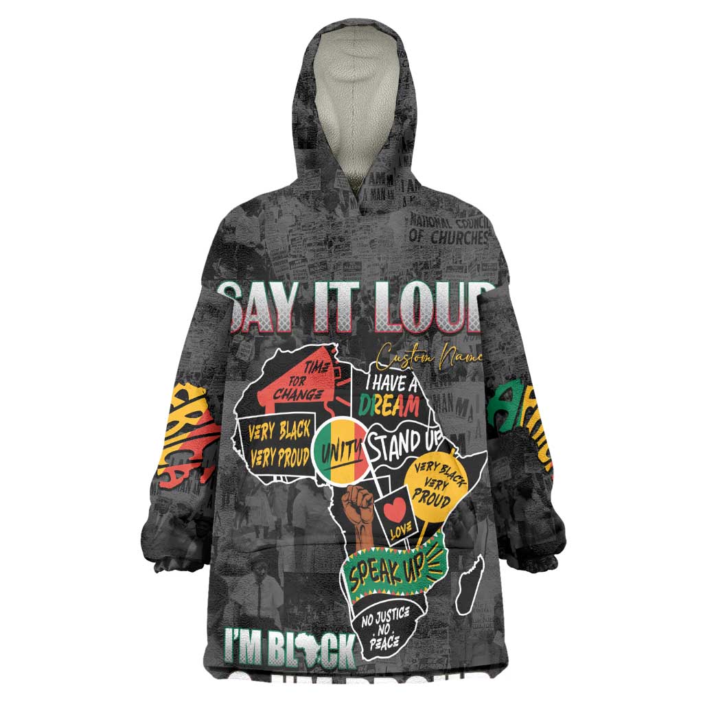 I'm Black and I'm Proud - Personalized African Wearable Blanket Hoodie