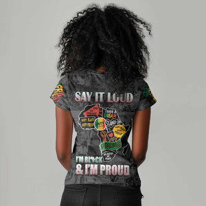 I'm Black and I'm Proud - Personalized African Women V-Neck T-Shirt