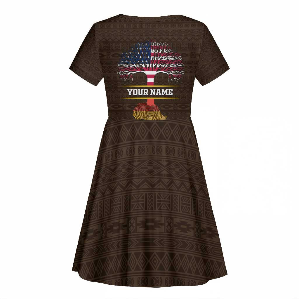 African Roots Design - Custom Personalized Kid Short Sleeve Dress