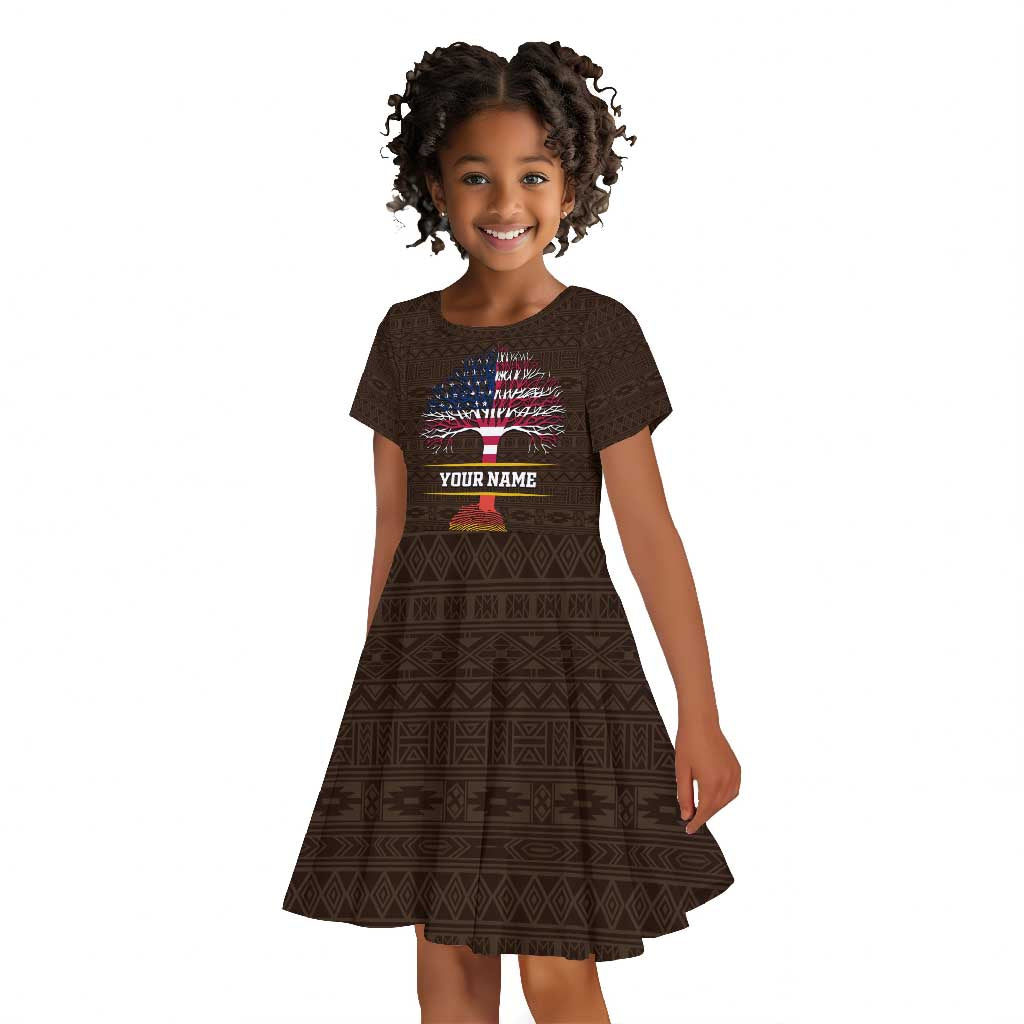 African Roots Design - Custom Personalized Kid Short Sleeve Dress