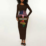 African Roots Design - Custom Personalized Long Sleeve Bodycon Dress DT02