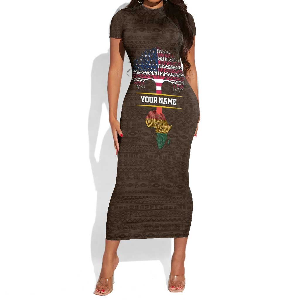 African Roots Design - Custom Personalized Short Sleeve Bodycon Dress DT02