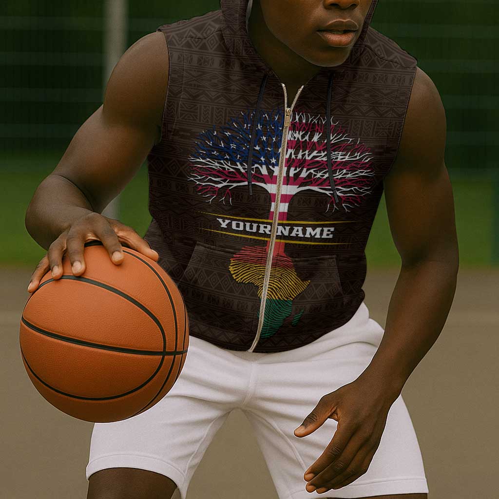 African Roots Design - Custom Personalized Sleeveless Zip Hoodie - African Pride