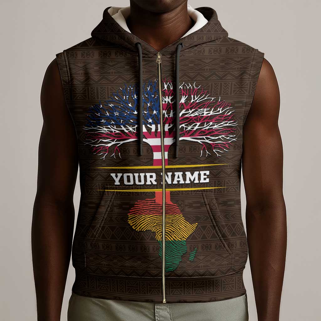 African Roots Design - Custom Personalized Sleeveless Zip Hoodie - African Pride