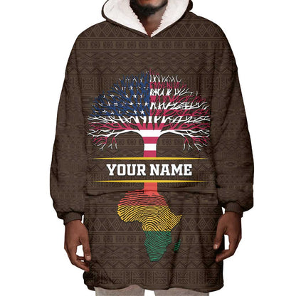 African Roots Design - Custom Personalized Wearable Blanket Hoodie