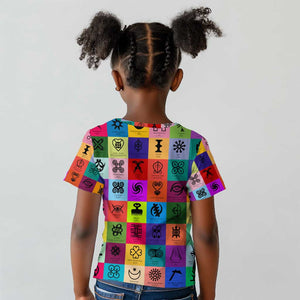 Multi Color Adinkra Symbols Kid T shirt African Adrinkra