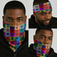 Multi Color Adinkra Symbols Neck Gaiter African Adrinkra - African Pride