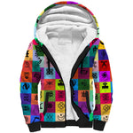 Multi Color Adinkra Symbols Sherpa Hoodie African Adrinkra
