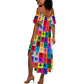 Multi Color Adinkra Symbols Summer Maxi Dress African Adrinkra