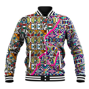 African Ndebele Pattern Baseball Jacket DT02