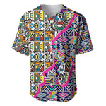 African Ndebele Pattern Baseball Jersey