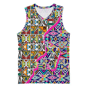 African Ndebele Pattern Basketball Jersey - African Pride