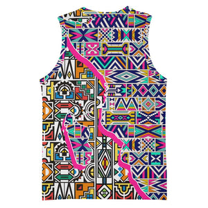 African Ndebele Pattern Basketball Jersey - African Pride
