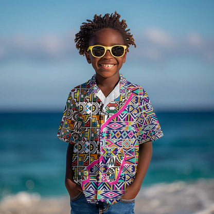 African Ndebele Pattern Kid Hawaiian Shirt