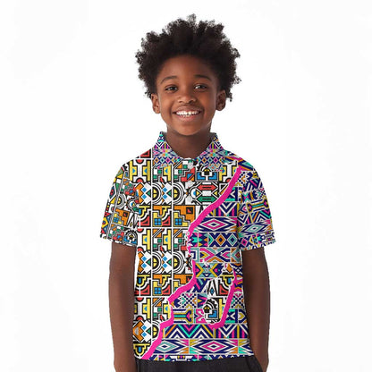 African Ndebele Pattern Kid Polo Shirt