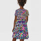 African Ndebele Pattern Kid Short Sleeve Dress