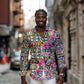 African Ndebele Pattern Long Sleeve Button Shirt