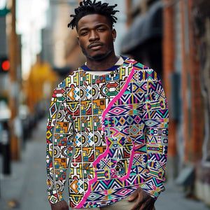 African Ndebele Pattern Long Sleeve Shirt DT02