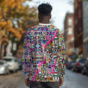 African Ndebele Pattern Long Sleeve Shirt DT02