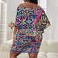 African Ndebele Pattern Off Shoulder Short Dress