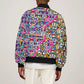 African Ndebele Pattern Sleeve Zip Bomber Jacket