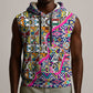 African Ndebele Pattern Sleeveless Hoodie - African Pride