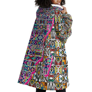 African Ndebele Pattern Wearable Blanket Hoodie