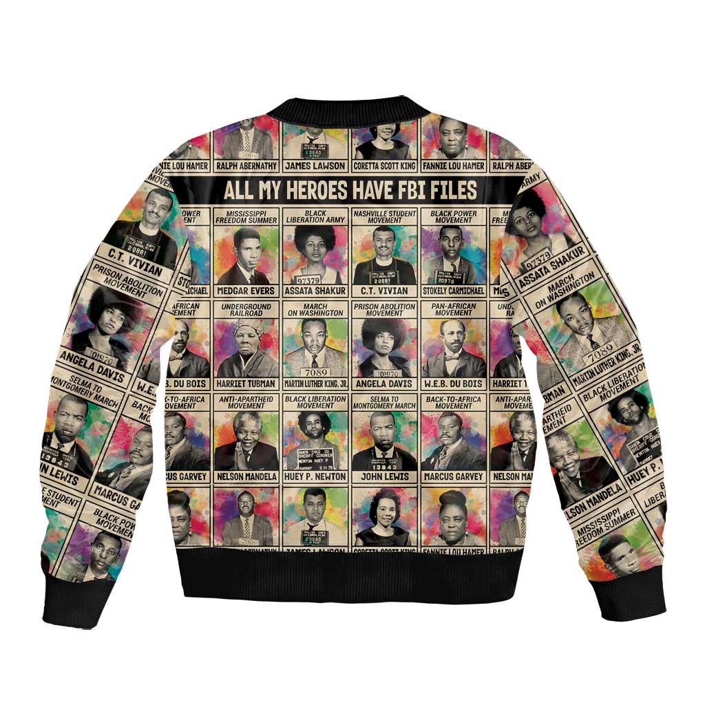 All My Heroes Have FBI Files Bomber Jacket Civil Rights Leaders